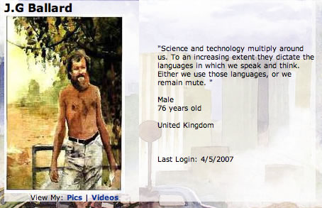 Ballardian: Ballard on Myspace